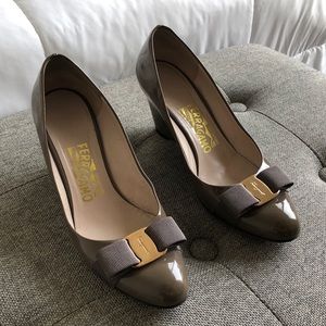 Salvatore Ferragamo Patent Wedge Heels